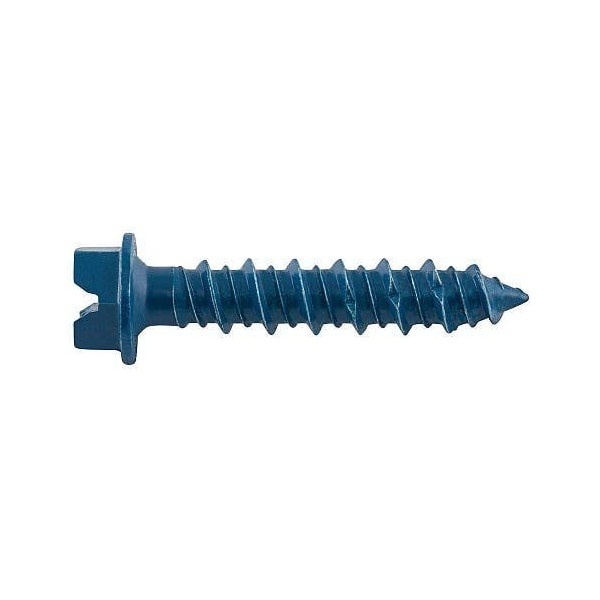 Concrete Screw Anchor, 3/16" Dia., Hex Washer, 1-1/4" L, Carbon Steel Stalgard Blue, 5000 PK
